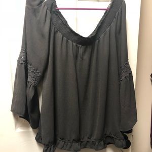 Grey bell sleeve top